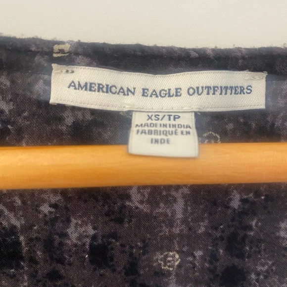 American Eagle Outfitters XS Black / Brown Marbled Romper 3/4 Sleeve - Picture 3 of 10